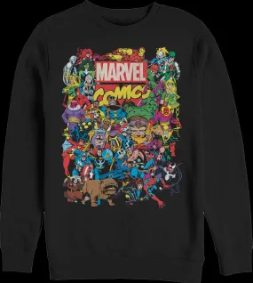 Greatest Characters Collage Marvel Comics Sweatshirt
