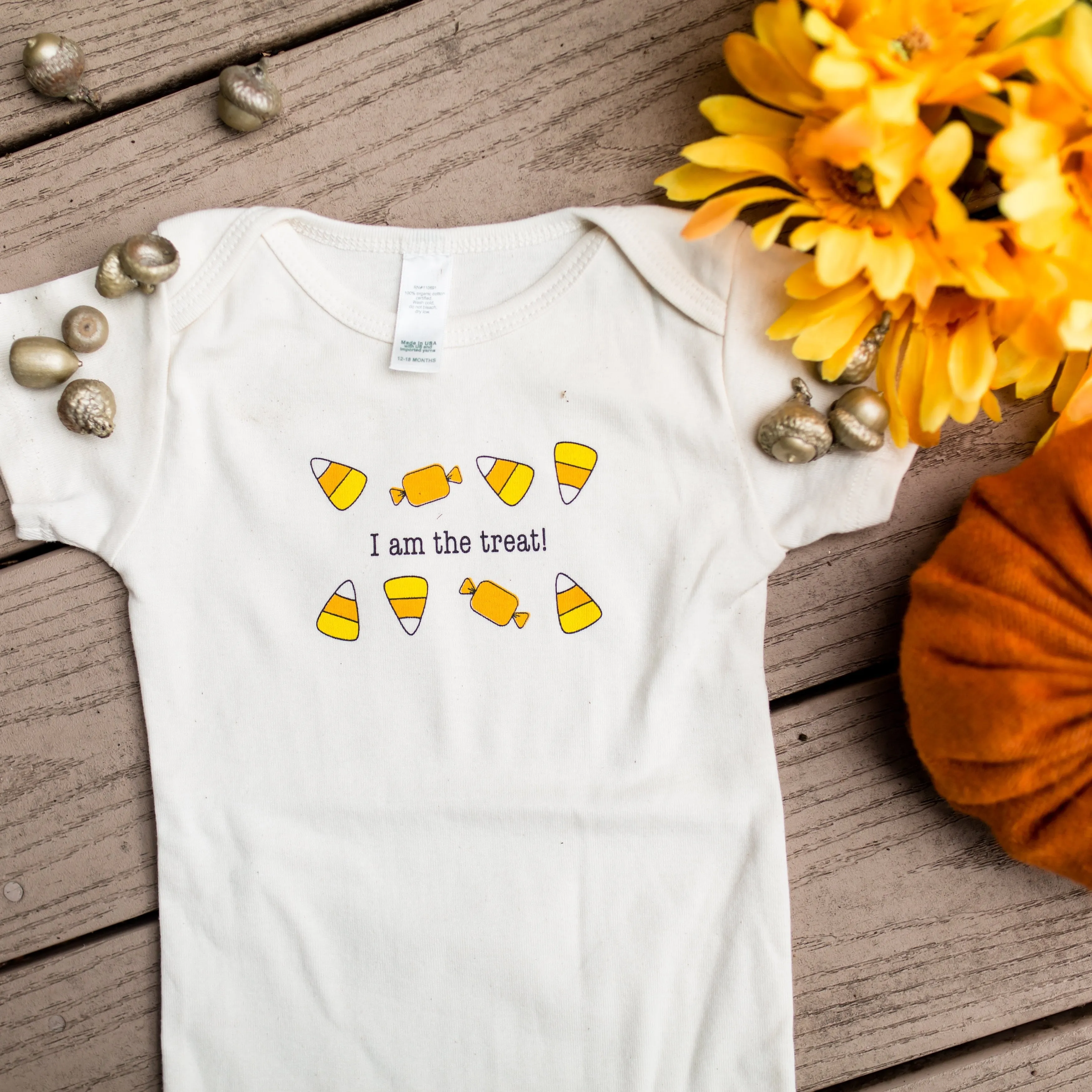 Halloween Short Sleeve Romper 2-Piece Gift Set, Love and Treat