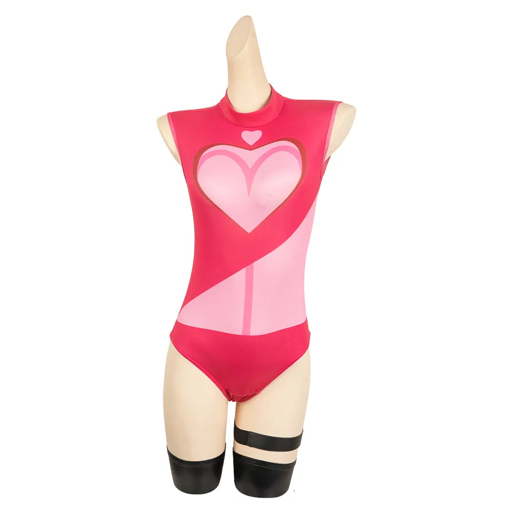Hazbin Hotel Angel Dust Poison Pink Jumpsuit Party Carnival Halloween Cosplay Costume