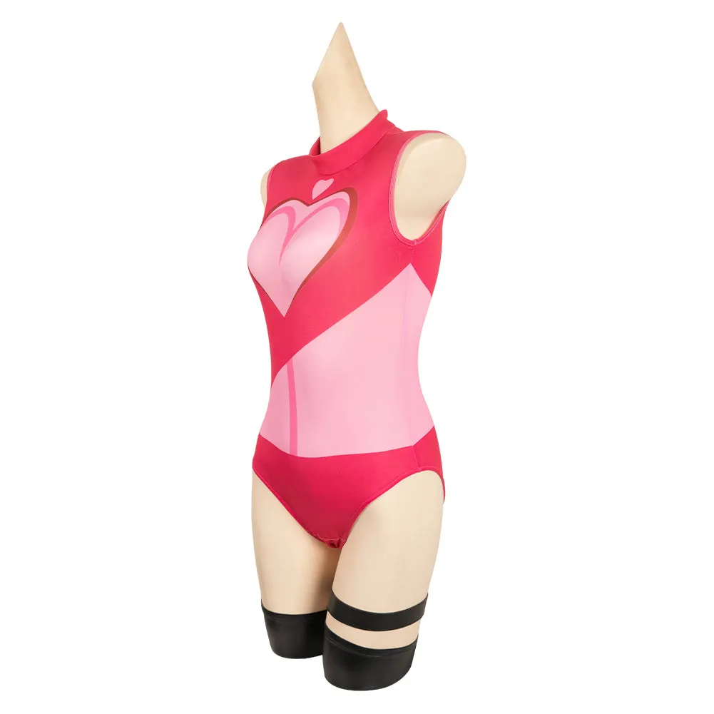 Hazbin Hotel Angel Dust Poison Pink Jumpsuit Party Carnival Halloween Cosplay Costume