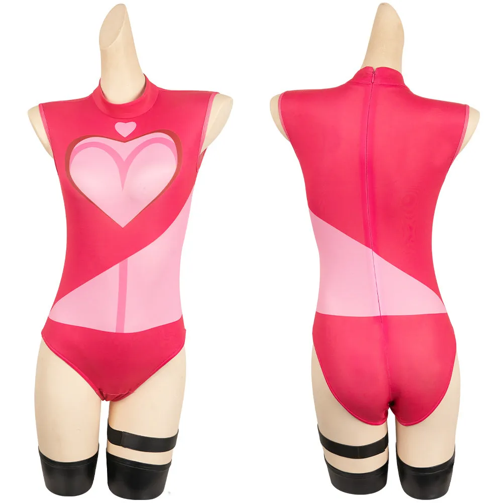 Hazbin Hotel Angel Dust Poison Pink Jumpsuit Party Carnival Halloween Cosplay Costume
