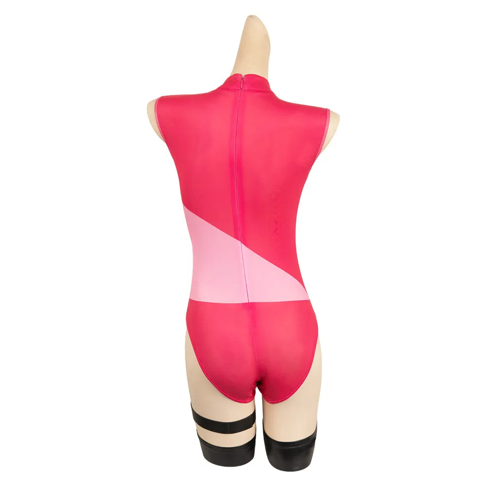 Hazbin Hotel Angel Dust Poison Pink Jumpsuit Party Carnival Halloween Cosplay Costume