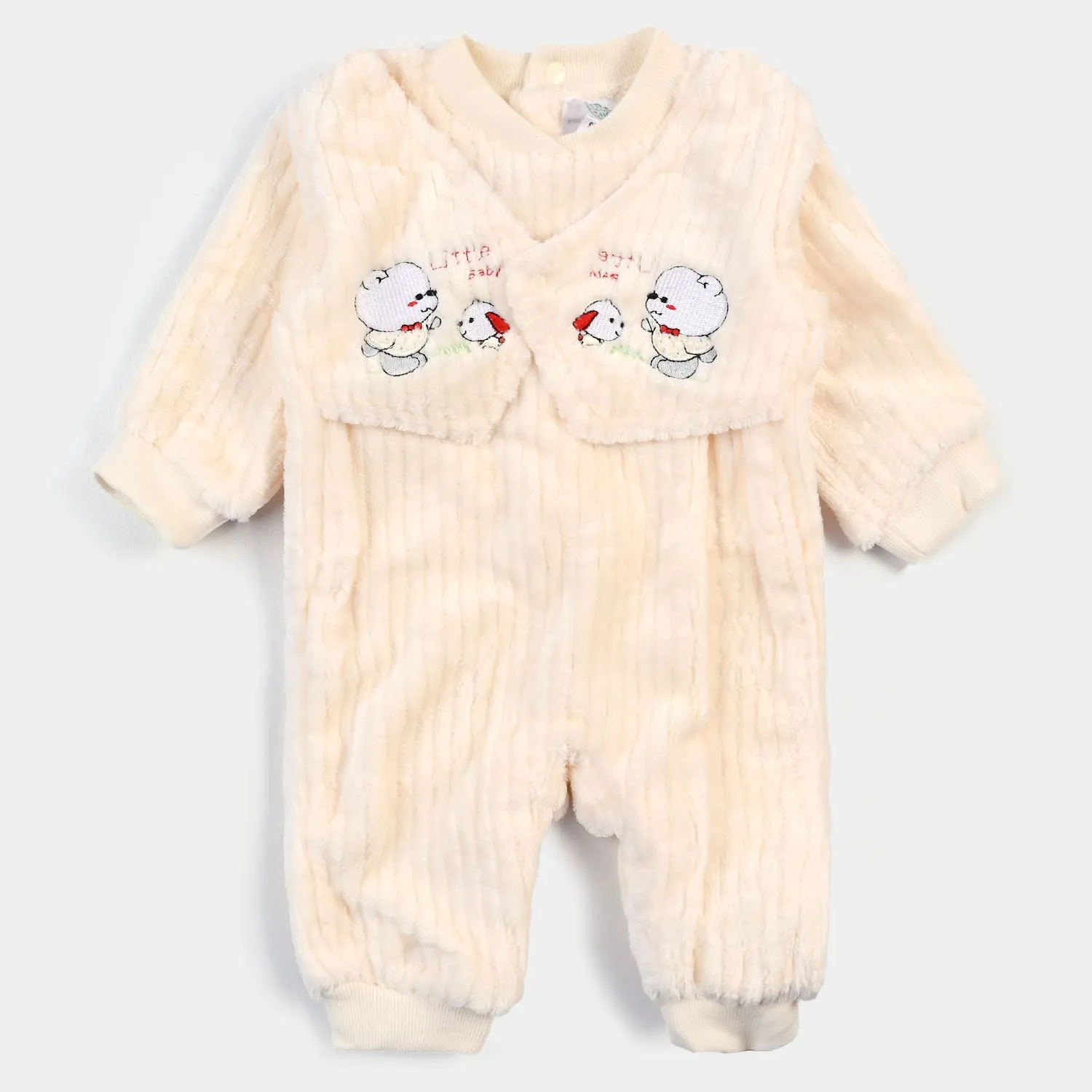 Infant Boys Knitted Character Romper - beige