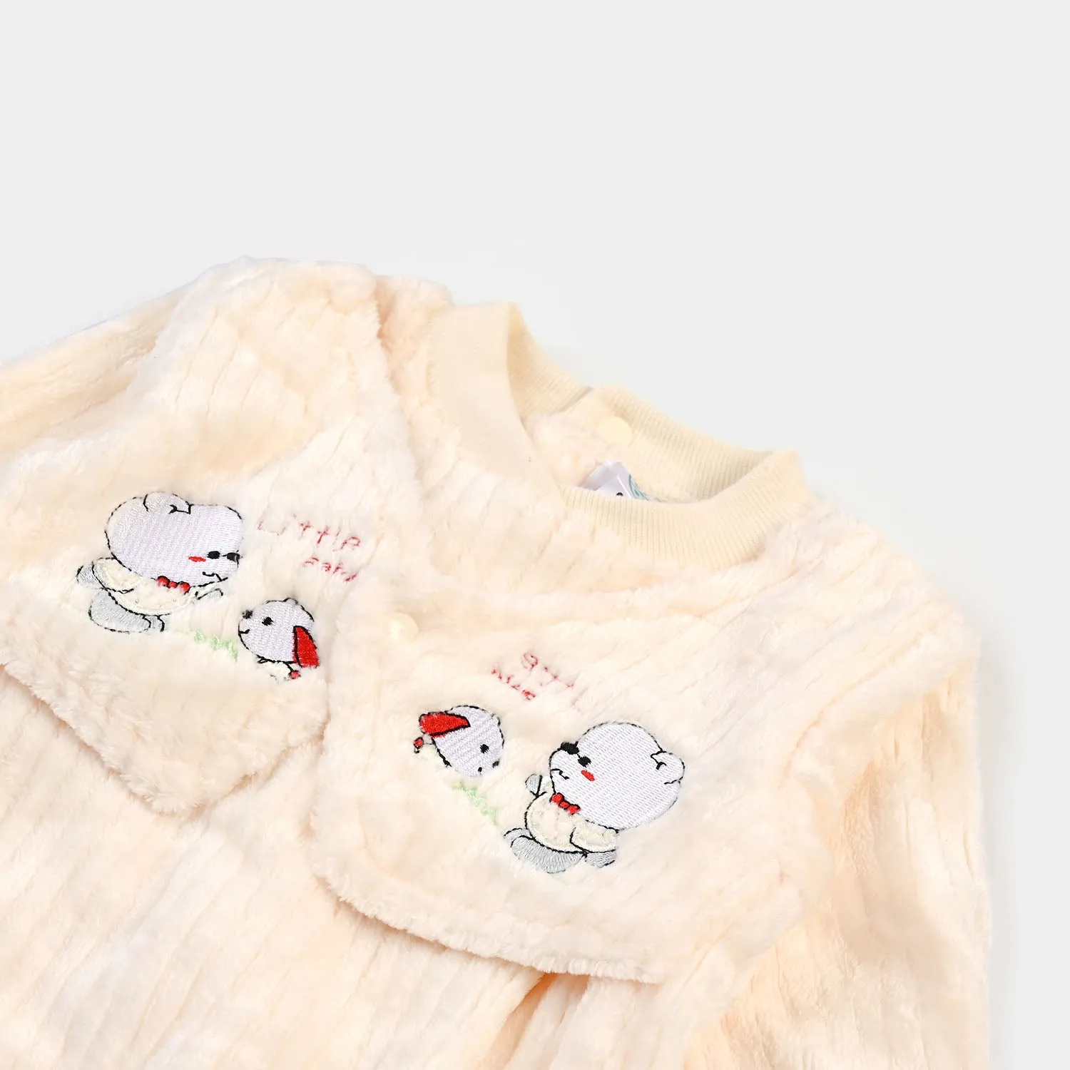 Infant Boys Knitted Character Romper - beige