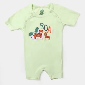 Infant Boys Knitted Romper Roar - LIME CREAM
