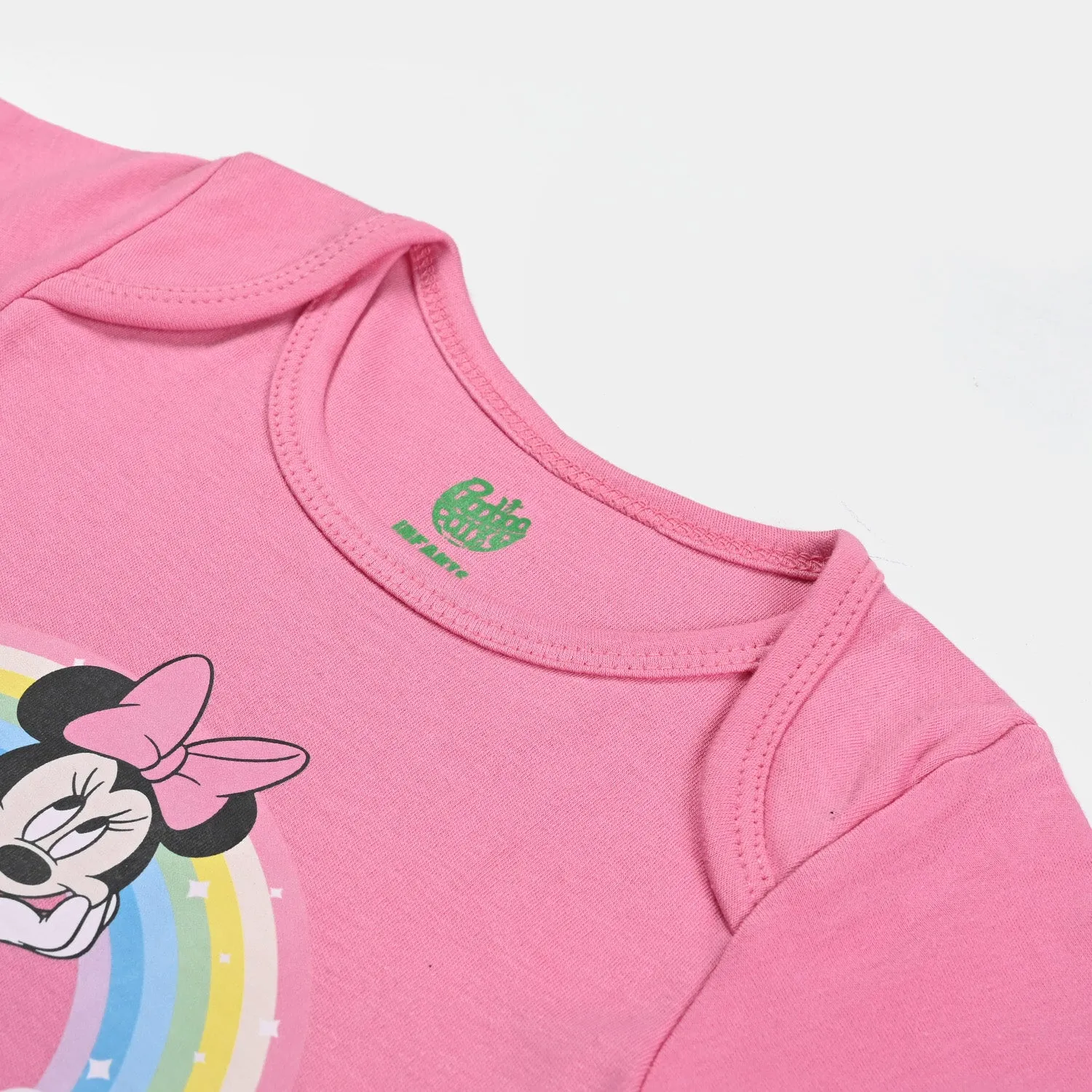 Infant Girl Cotton Interlock Romper Character-Pink
