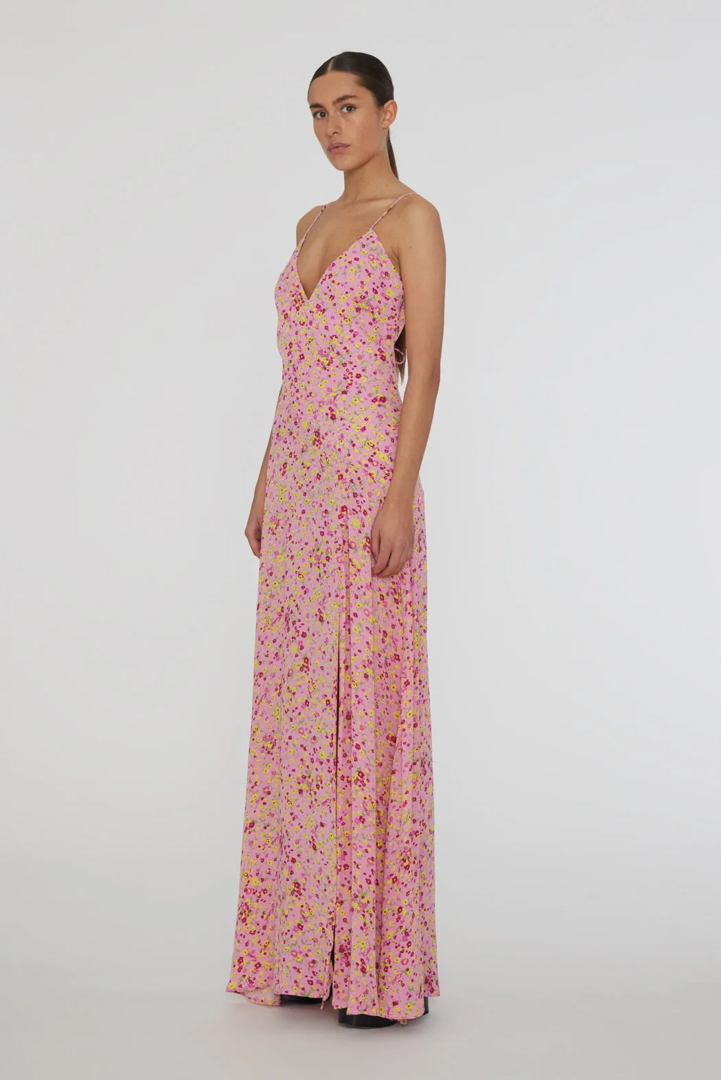 JACQUARD MAXI SLIP DRESS