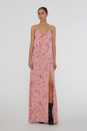 JACQUARD MAXI SLIP DRESS