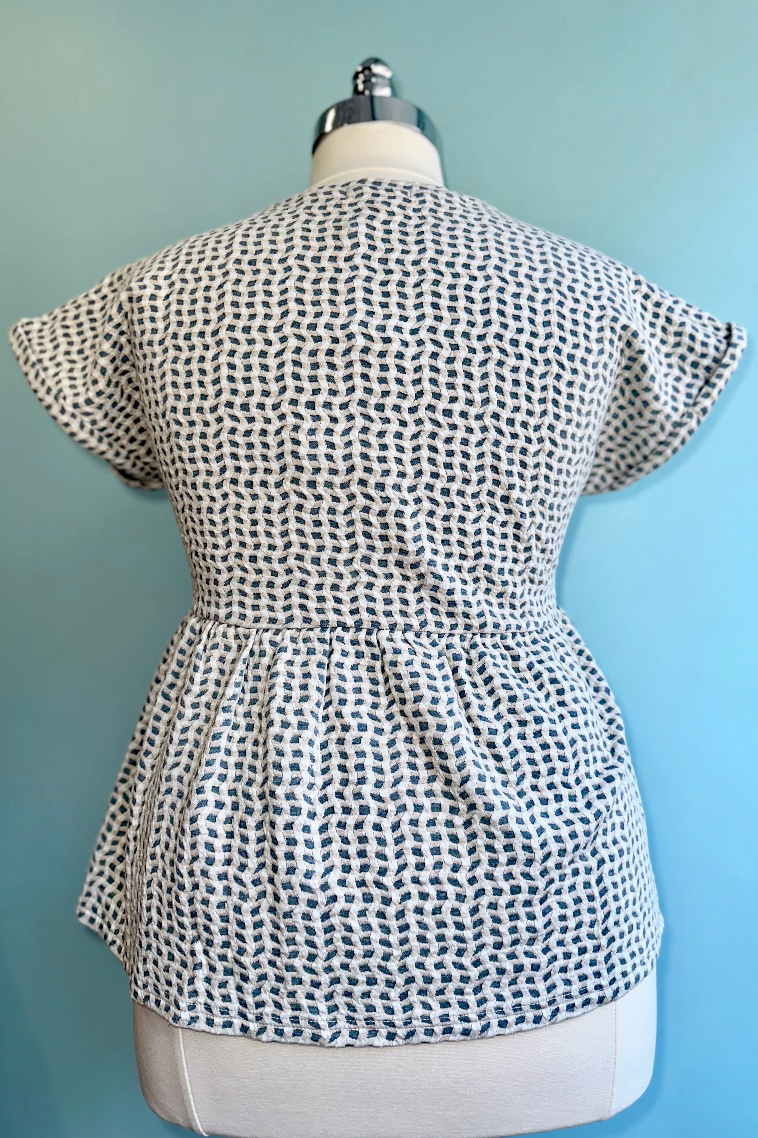 Jersey Short Sleeve Textured Baby Doll Top