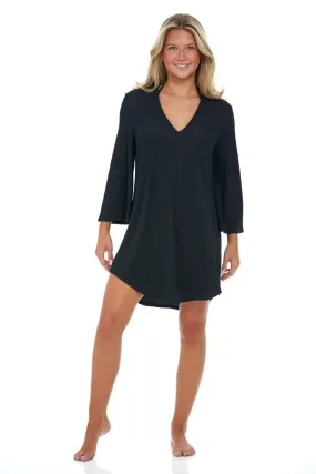 Jordan Taylor Beachwear Krinkle V-Neck Tunic Cover Up