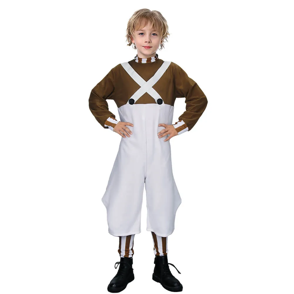 Kids Oompa Loompa Costume Willy Wonka Charlie and the Chocolate Factory