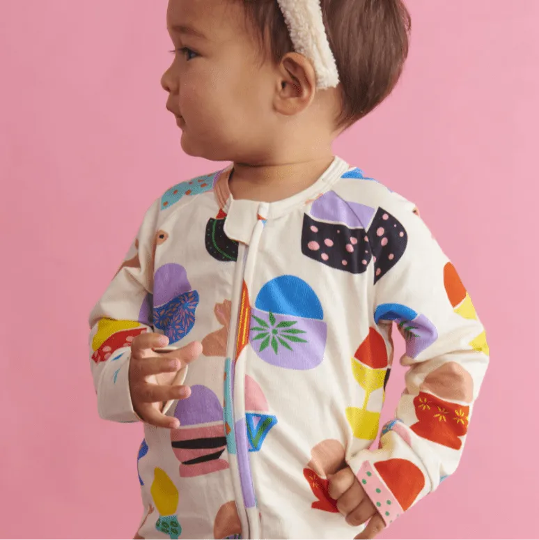 Kip and Co Hippity Hop White Long Sleeve Romper