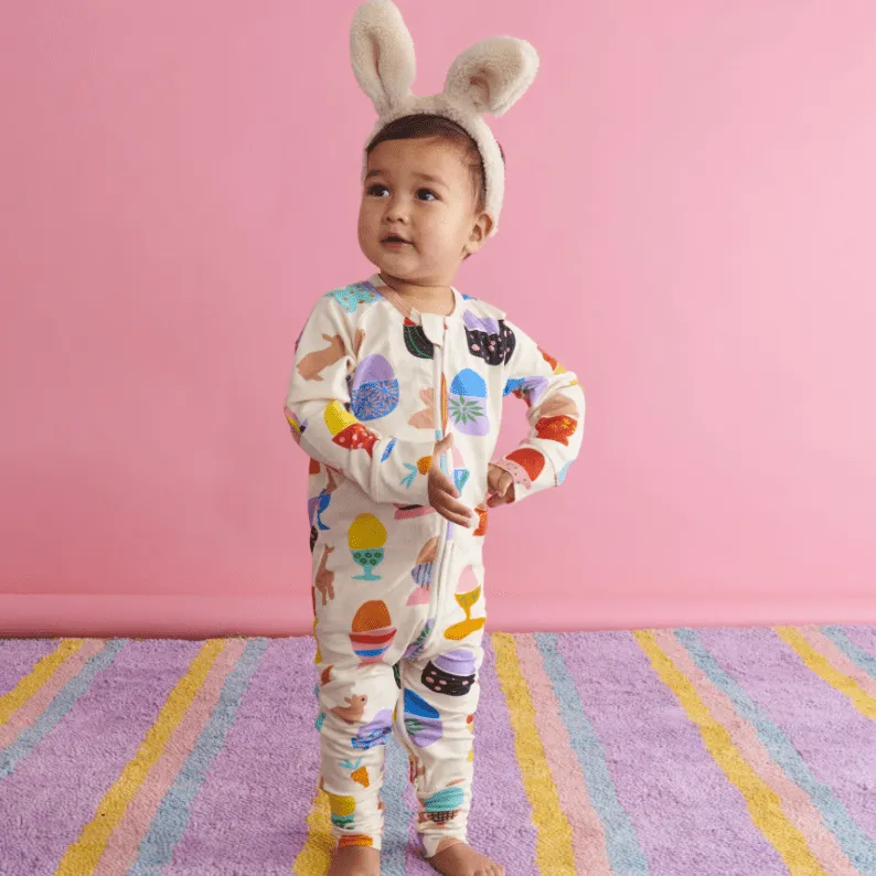 Kip and Co Hippity Hop White Long Sleeve Romper