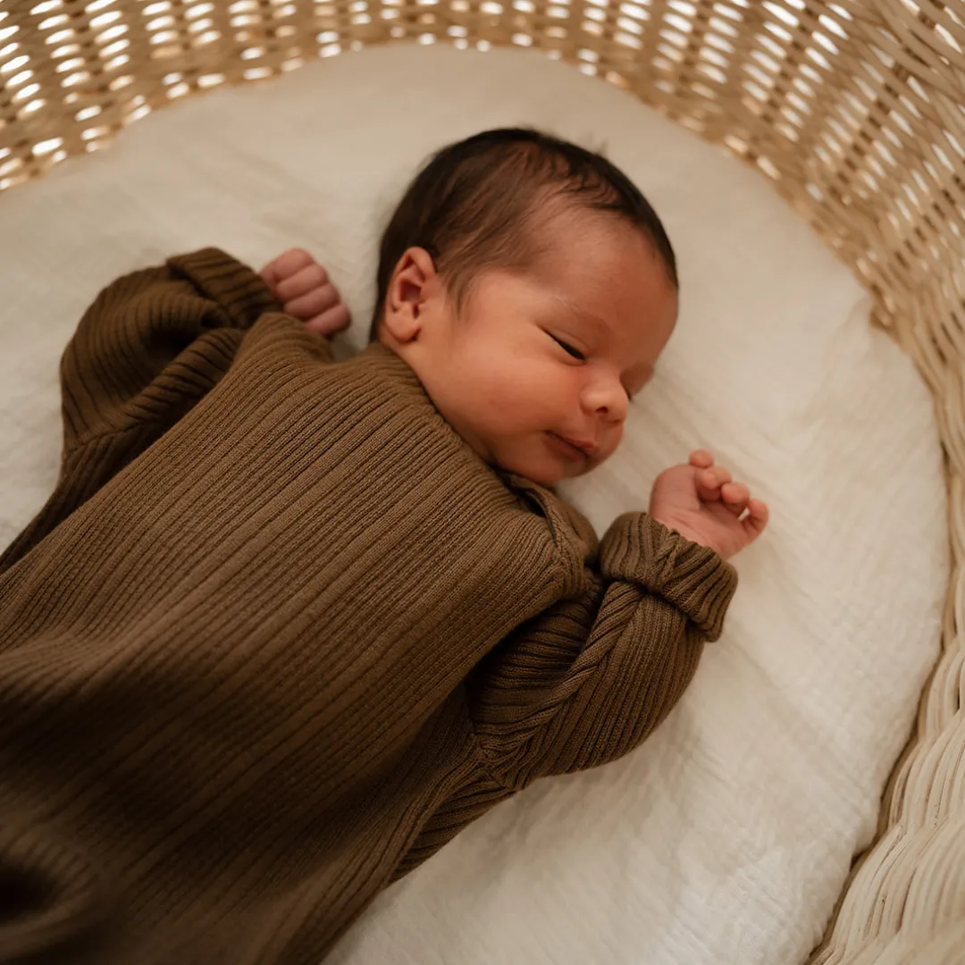 LAATSTE - Organic Ribbed Jumpsuit - Espresso