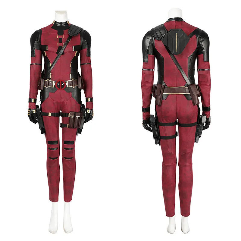 Lady Deadpool Cosplay Costume Deadpool 3 Wanda Wilson Red Suit Halloween Outfit