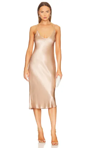 L'AGENCE Eliana Slip Dress in Tan