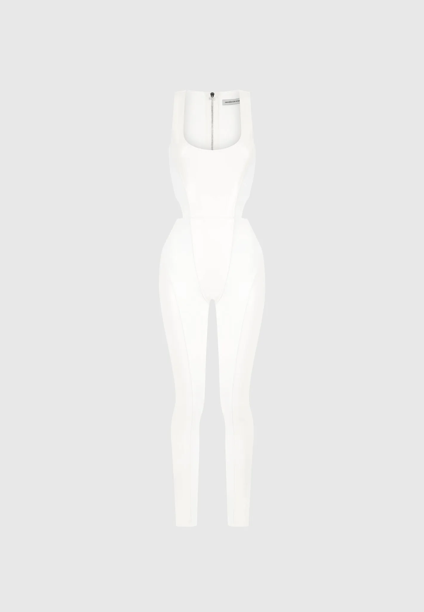 Leather Corset Lace Up Jumpsuit - Off White