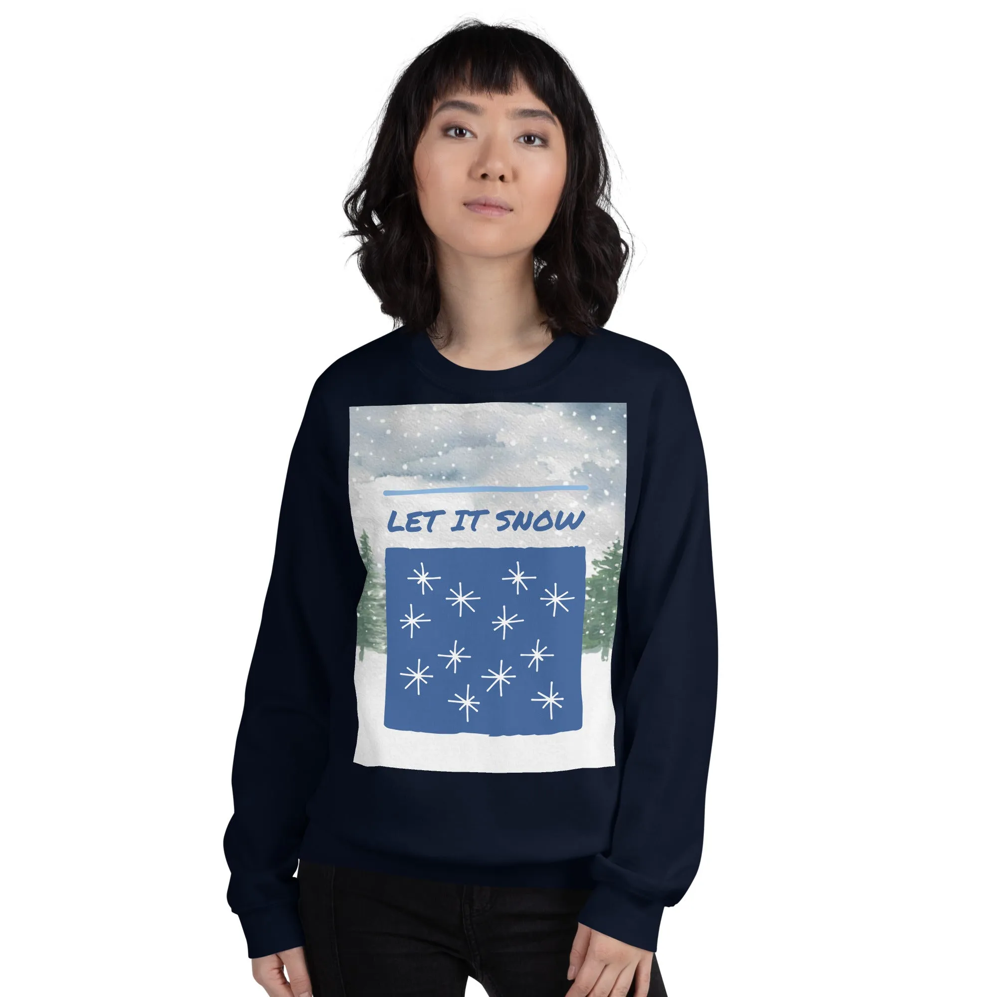 Let It Snow Christmas Sweatshirt (Glamourange Christmas Sweatshirt Womens)