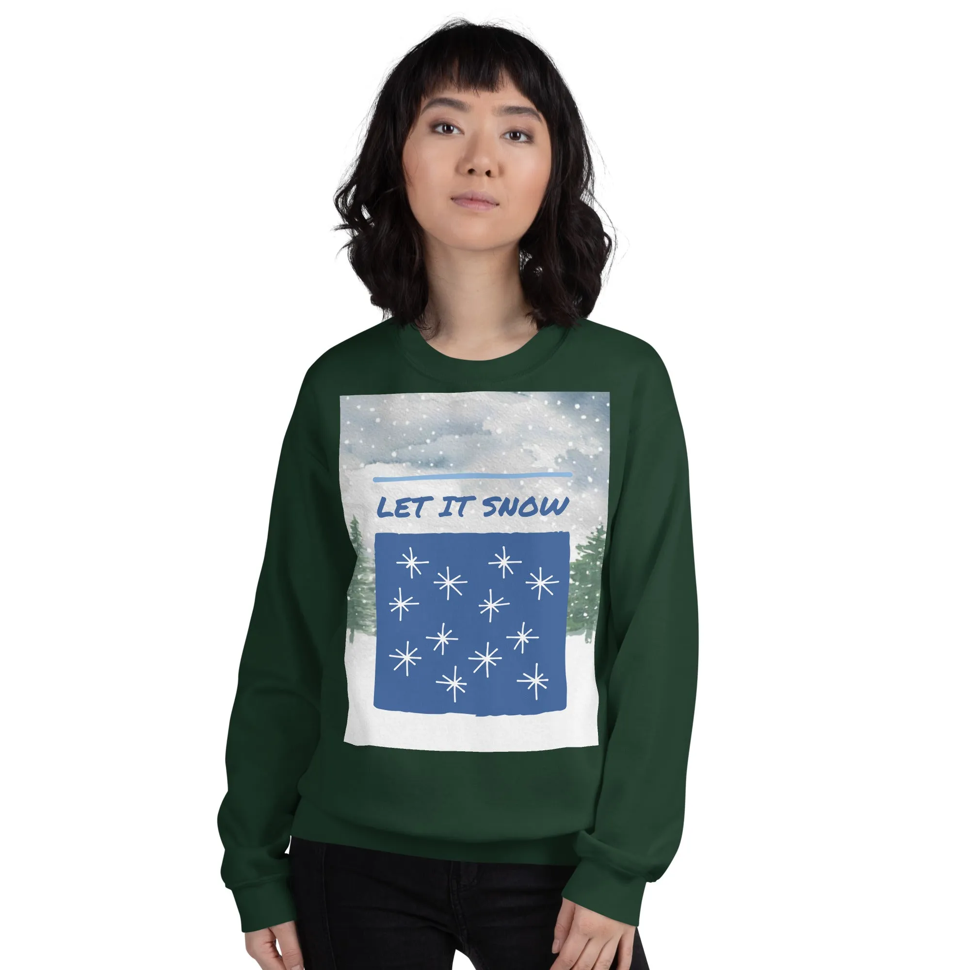 Let It Snow Christmas Sweatshirt (Glamourange Christmas Sweatshirt Womens)