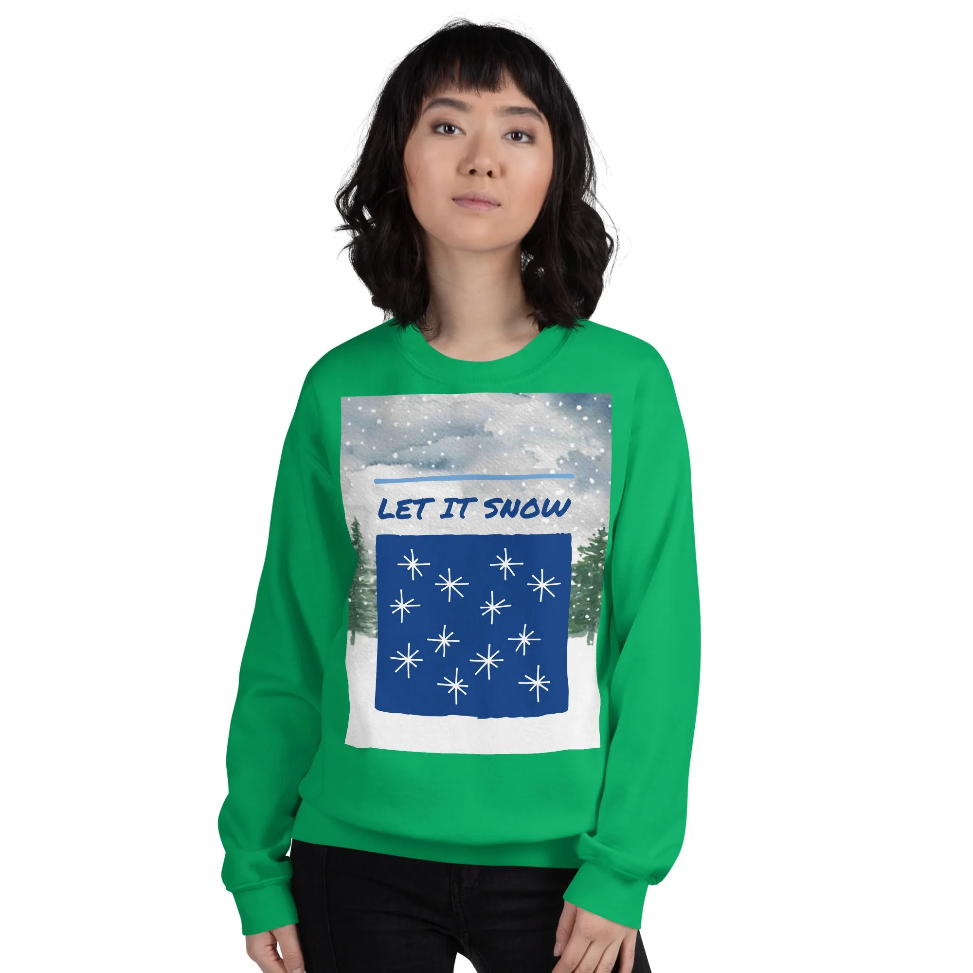 Let It Snow Christmas Sweatshirt (Glamourange Christmas Sweatshirt Womens)