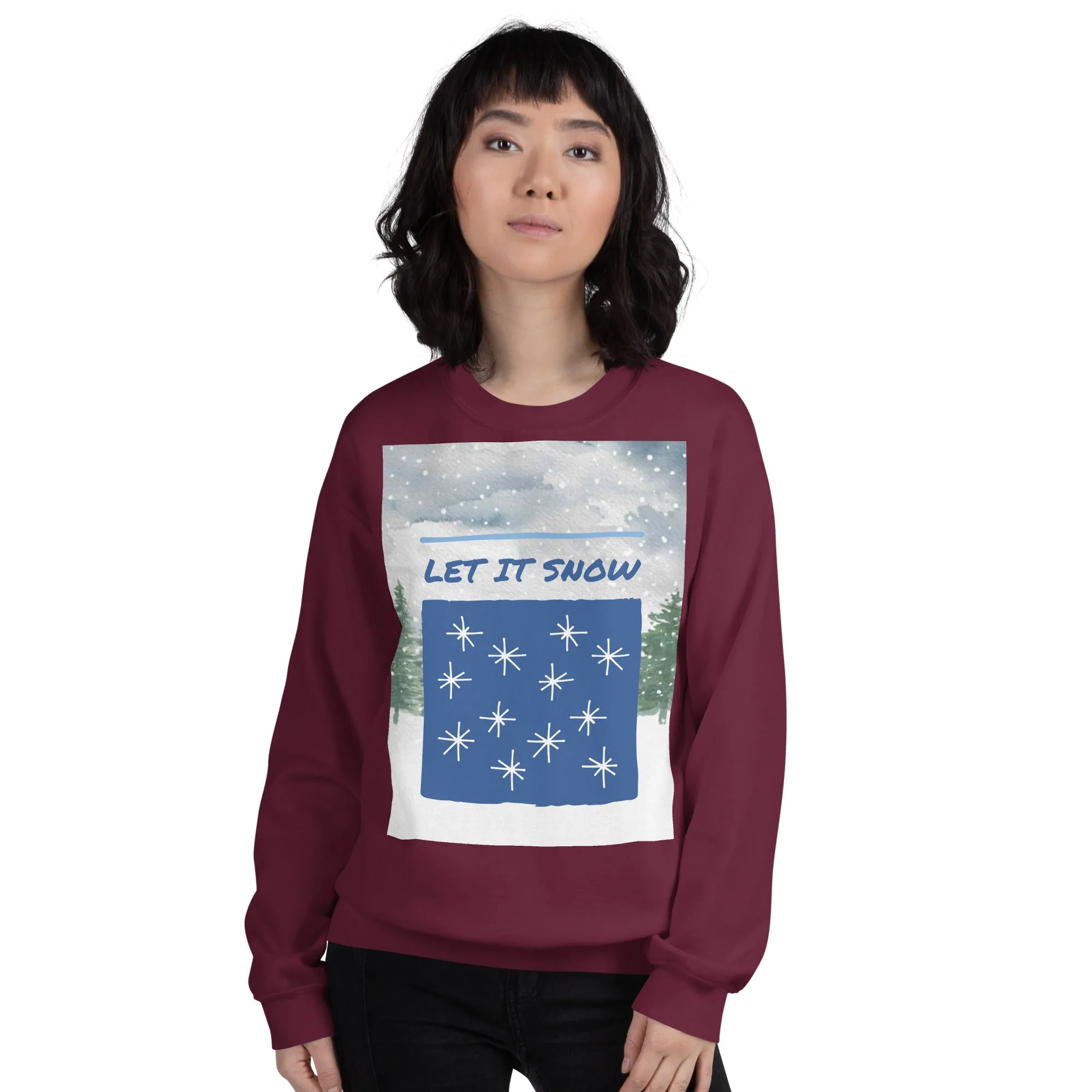 Let It Snow Christmas Sweatshirt (Glamourange Christmas Sweatshirt Womens)