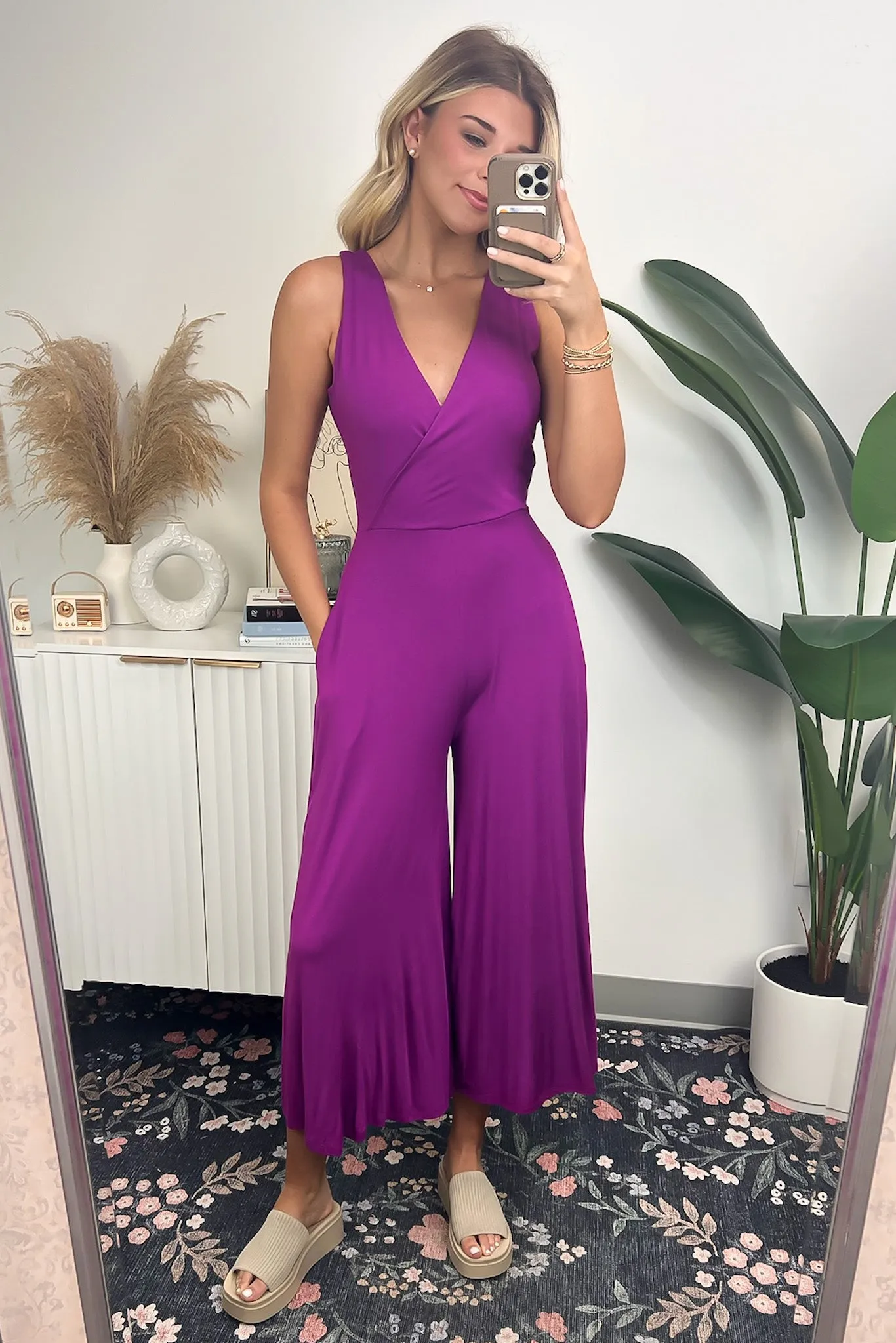 Luxe Reputation Surplice Wide Leg Jumpsuit - FINAL SALE
