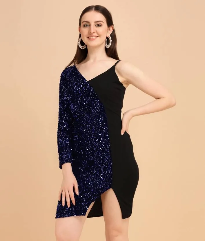 Luxurious Velvet Embellished V-Neck Mini Dress