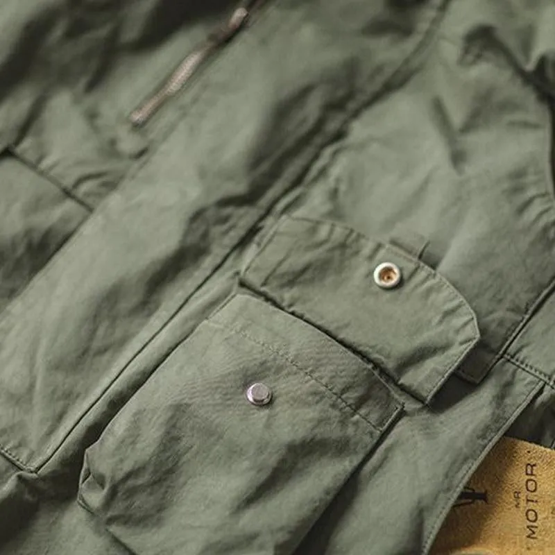 Men's Vintage Loose Outdoor Multi-Pocket Cargo Overalls 84694709Y