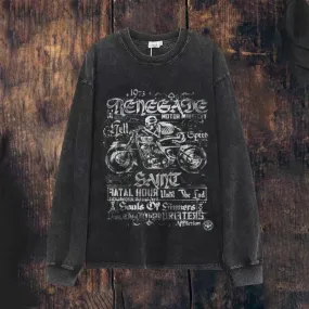 Mens Vintage Motorcycle Graphic Sweatshirt