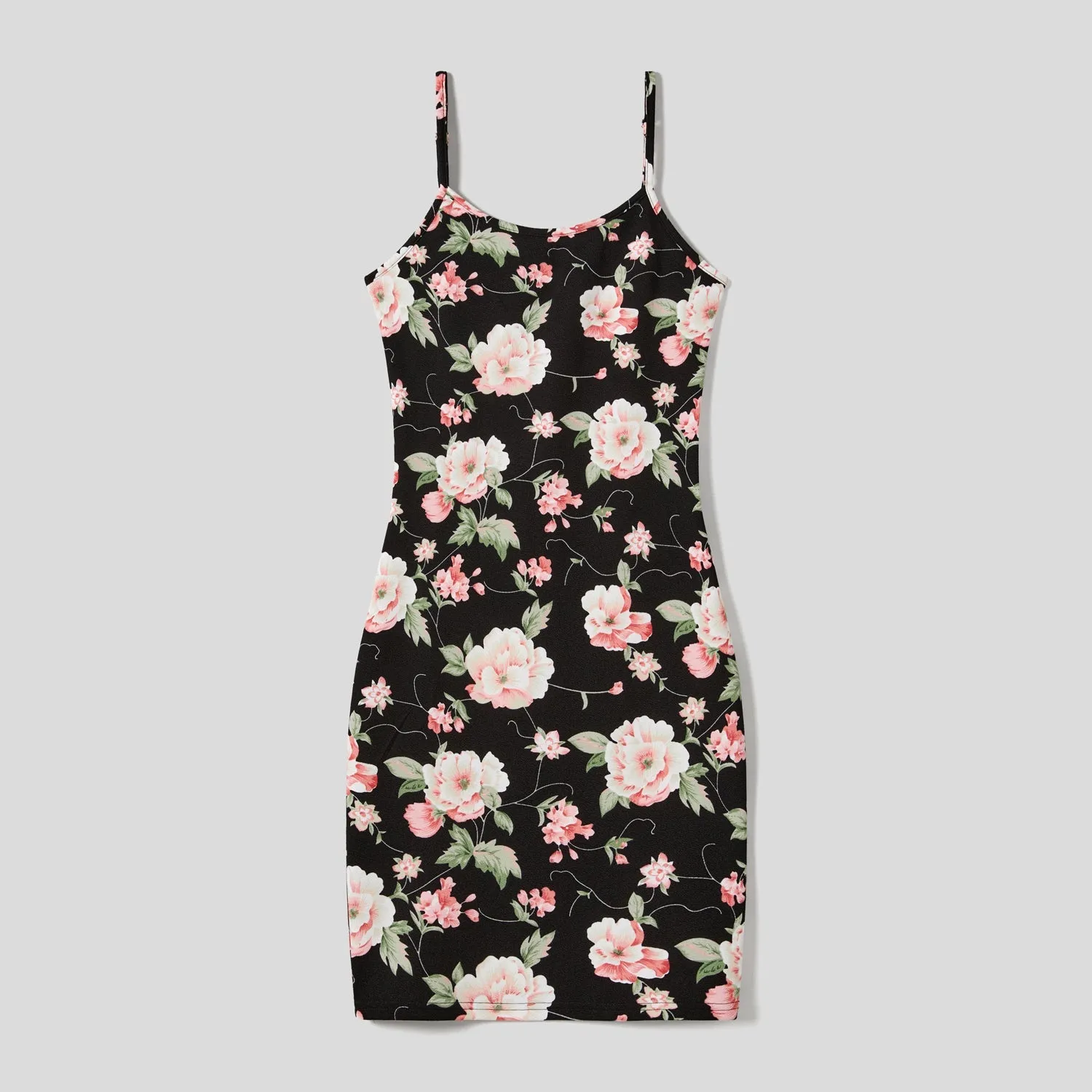 Mommy and Me Allover Floral Print Cami Bodycon Dresses / Pet Bandana