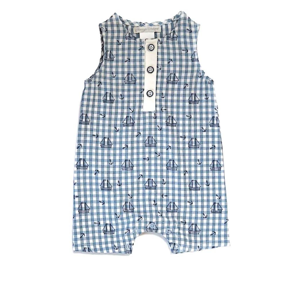 Nautical Boats Baby Boy Romper
