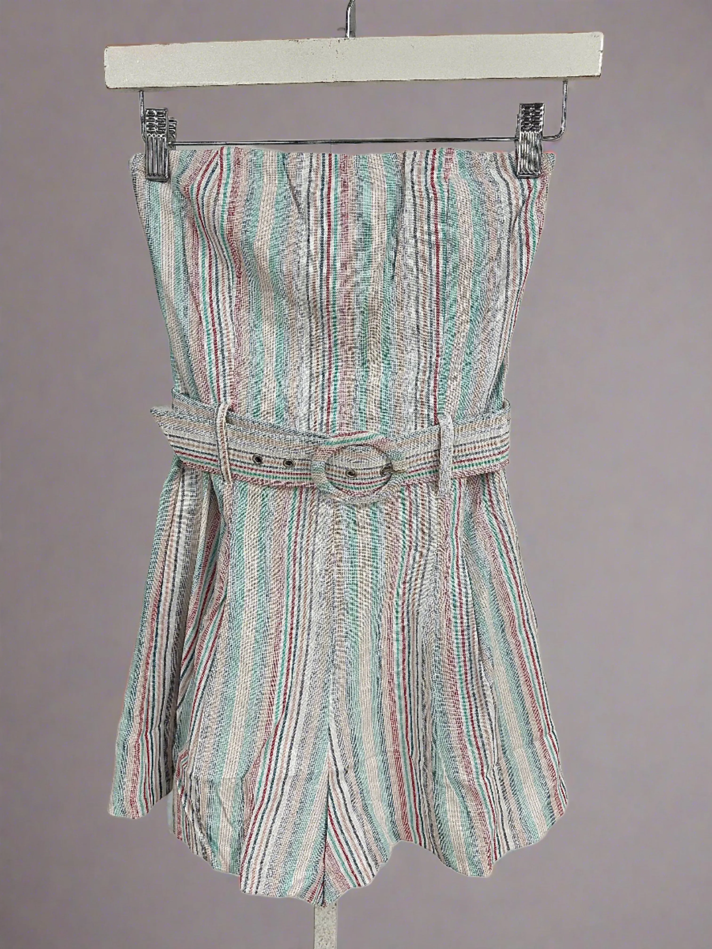 Never Settle Romper Navy Red