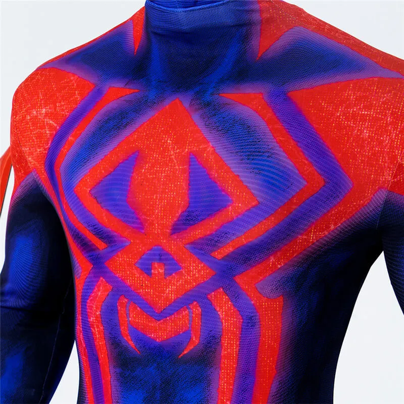 New Miguel O Hara Costume With Cloak Spiderman 2099 Suit Halloween Cosplay Bodysuit