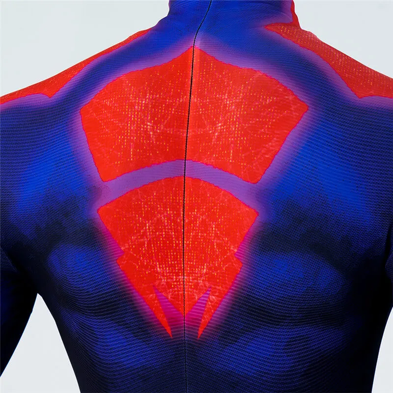 New Miguel O Hara Costume With Cloak Spiderman 2099 Suit Halloween Cosplay Bodysuit