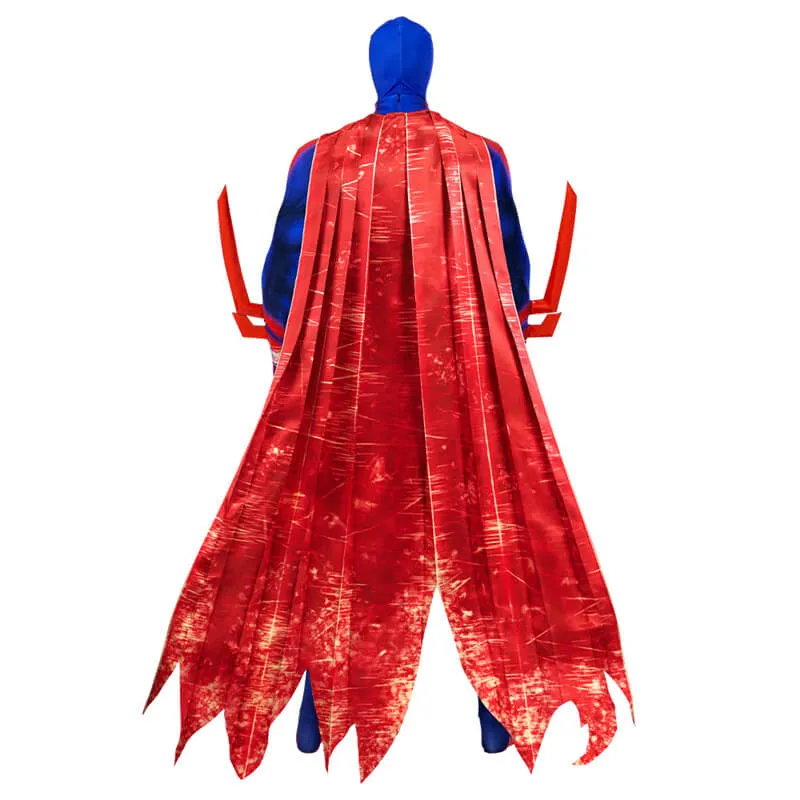 New Miguel O Hara Costume With Cloak Spiderman 2099 Suit Halloween Cosplay Bodysuit