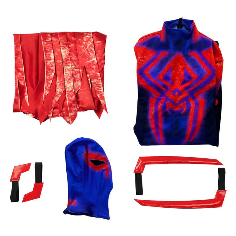 New Miguel O Hara Costume With Cloak Spiderman 2099 Suit Halloween Cosplay Bodysuit