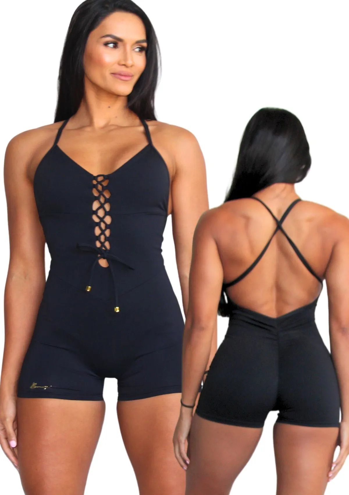 Noir Heartbreaker Jumpsuit Short - Black