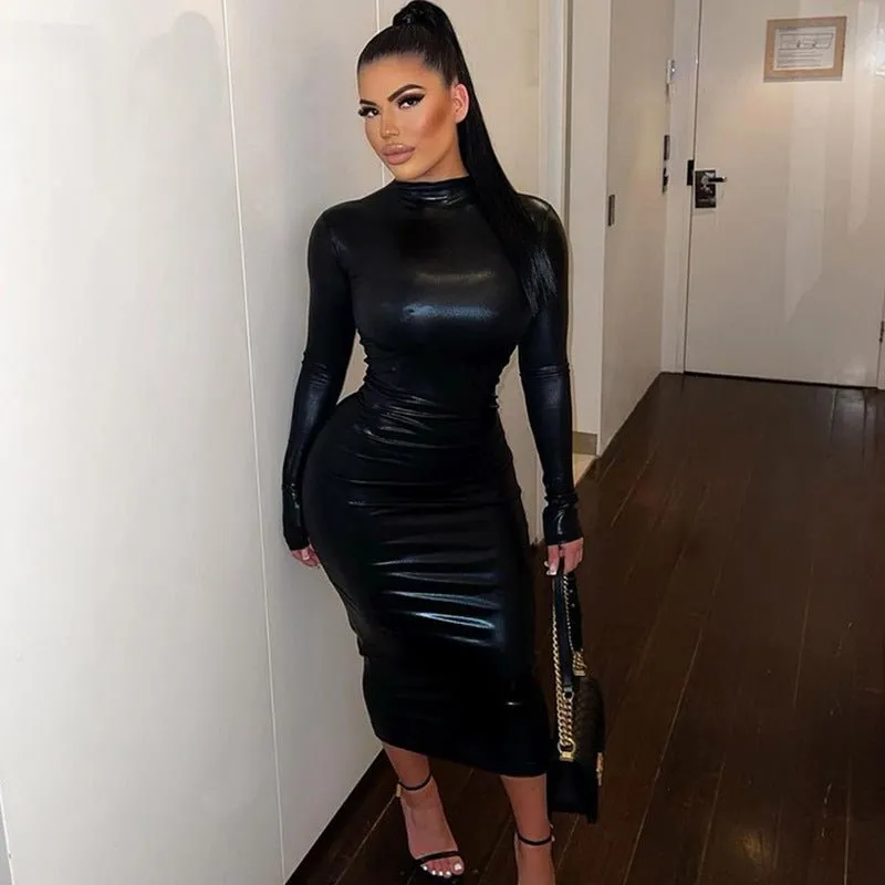 Obsessed with Me Faux Leather Dress