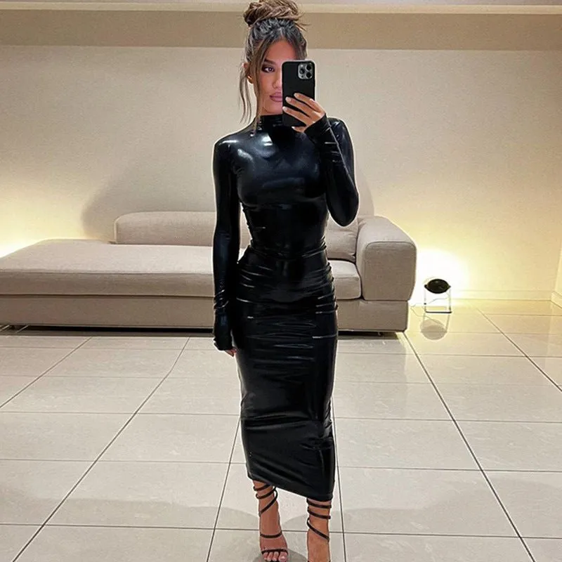 Obsessed with Me Faux Leather Dress