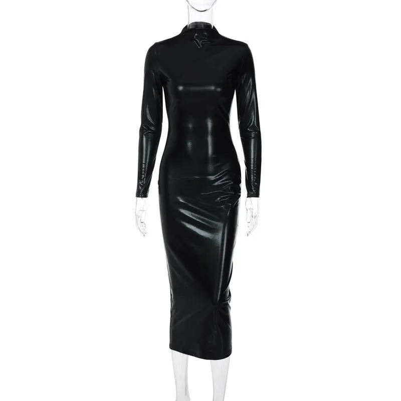 Obsessed with Me Faux Leather Dress