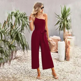 Off-shoulder Straight Leg Jumpsuit
