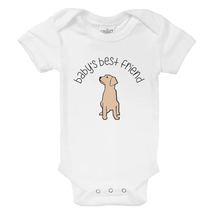 Organic Baby Bodysuit - Baby's Best Friend Dog Sibling