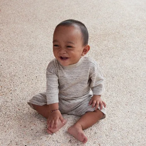 Organic Knitted 3/4 Jumpsuit - Wheat