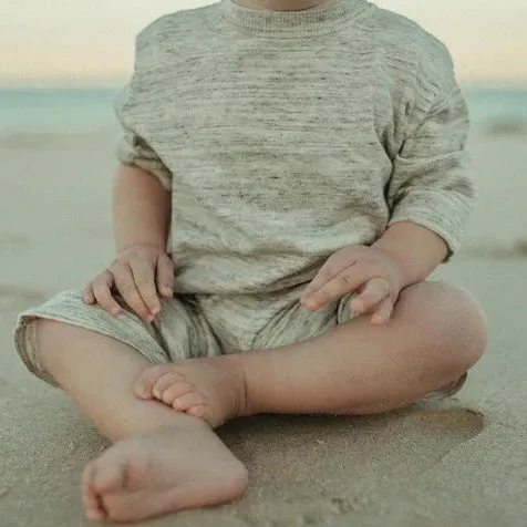 Organic Knitted 3/4 Jumpsuit - Wheat