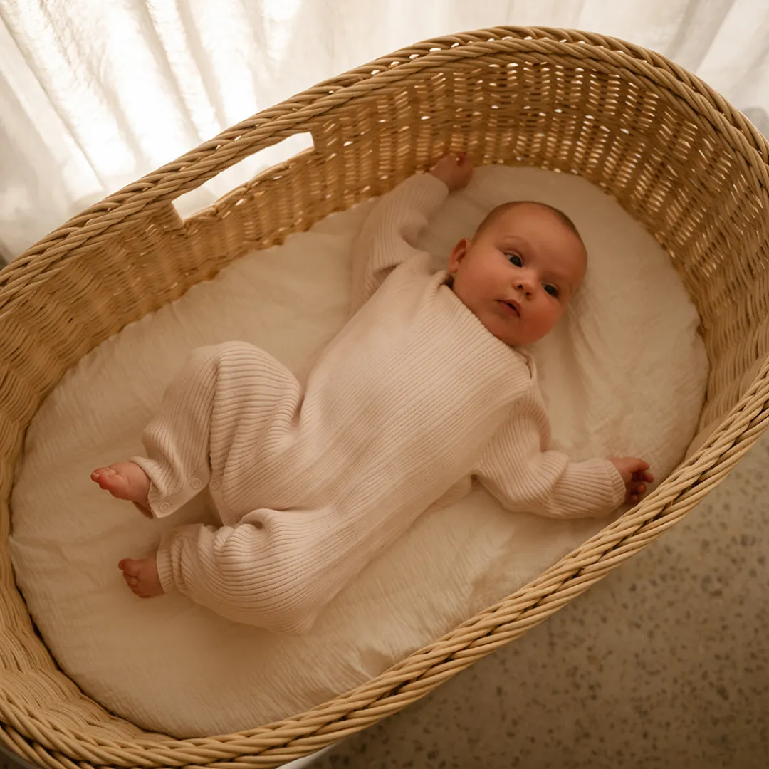 Organic Ribbed Jumpsuit - Pink Salt