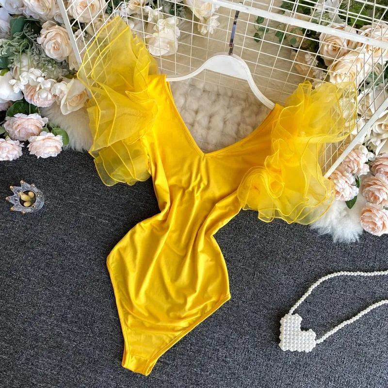 Organza Butterfly Sleeve Bodysuit