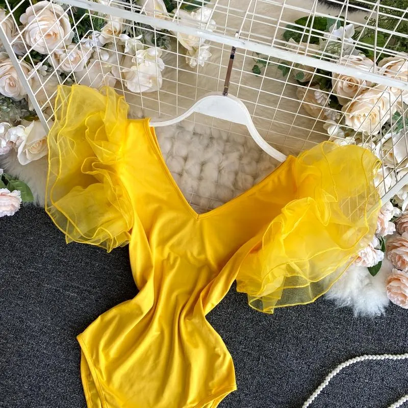Organza Butterfly Sleeve Bodysuit