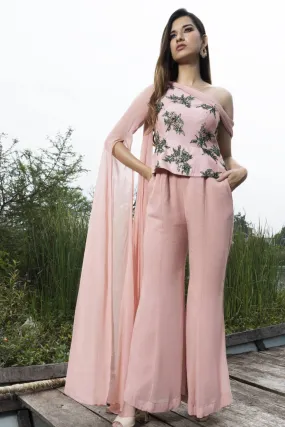 Peach One Shoulder Jumpsuit