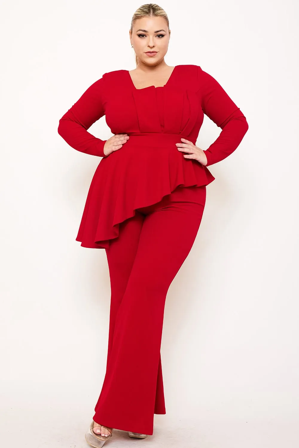 PEPLUM TOP JUMPSUIT