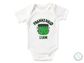 Personalize Halloween Baby Grow Gift for Boys with “Franken Kid” Baby Vest